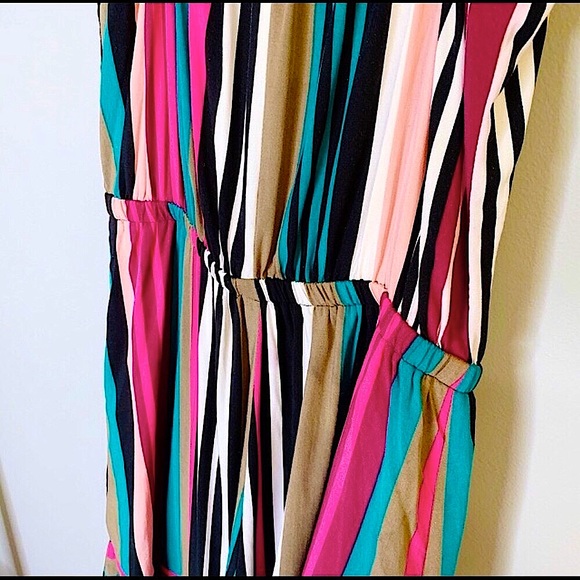 🆕🔥EXPRESS SILKY&SEXY MULTICOLORED FLOWY DRESS!!ASYMETRICAL BEAUTIFUL COLORS!! - Picture 6 of 13